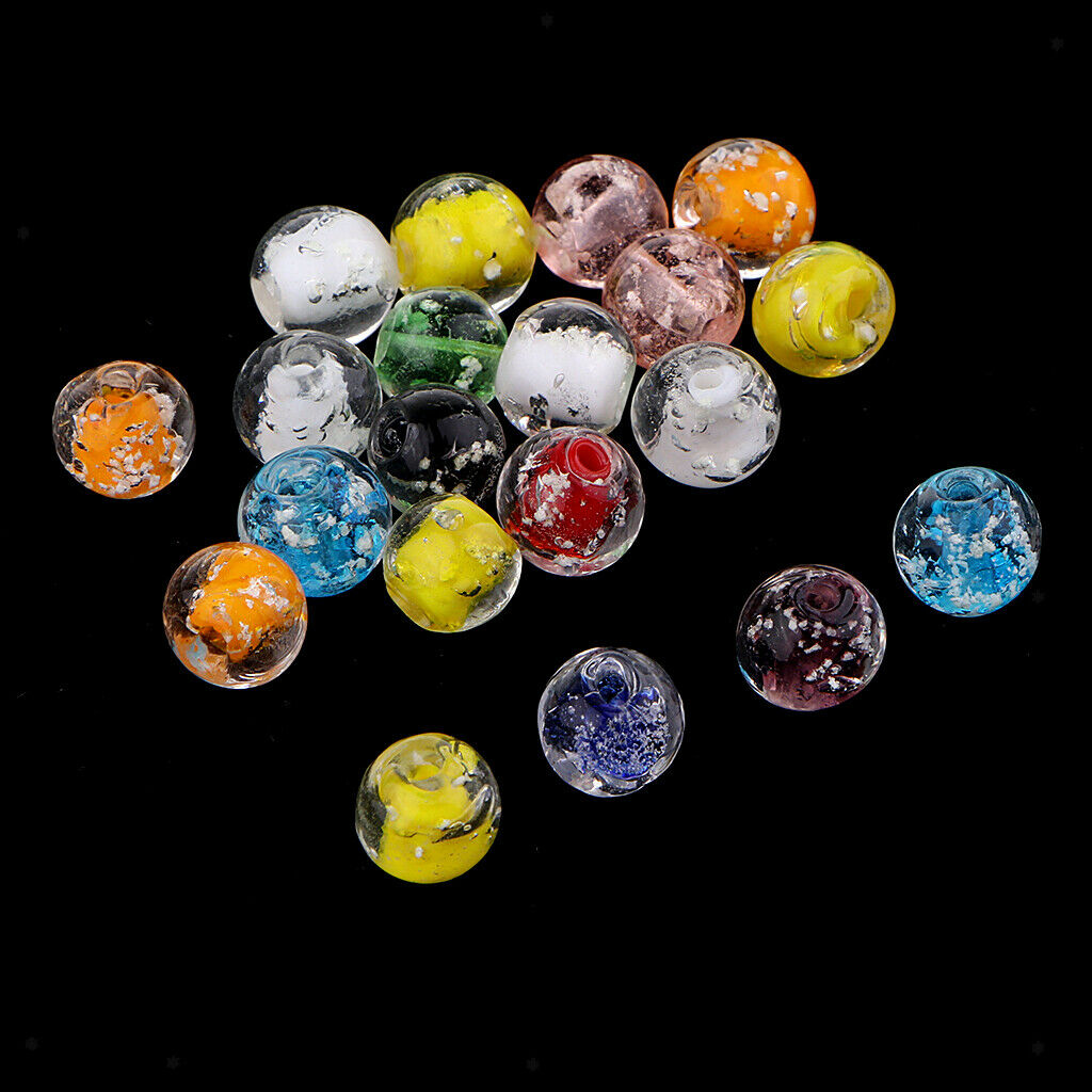 20PCS Assorted European Lampwork Glass Beads Spacer Beads Charms