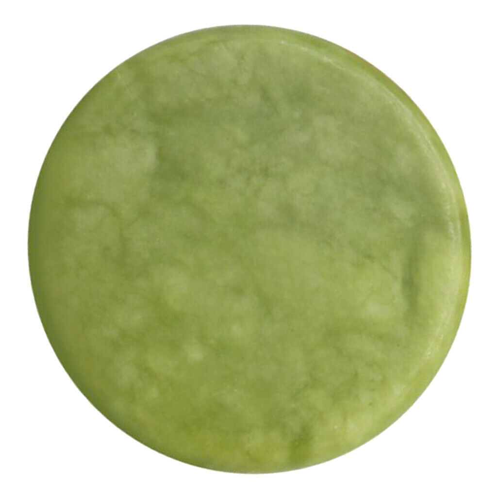 Round Olive Natural Jade Green Massage Stone Professional Facial Neck Back Spa