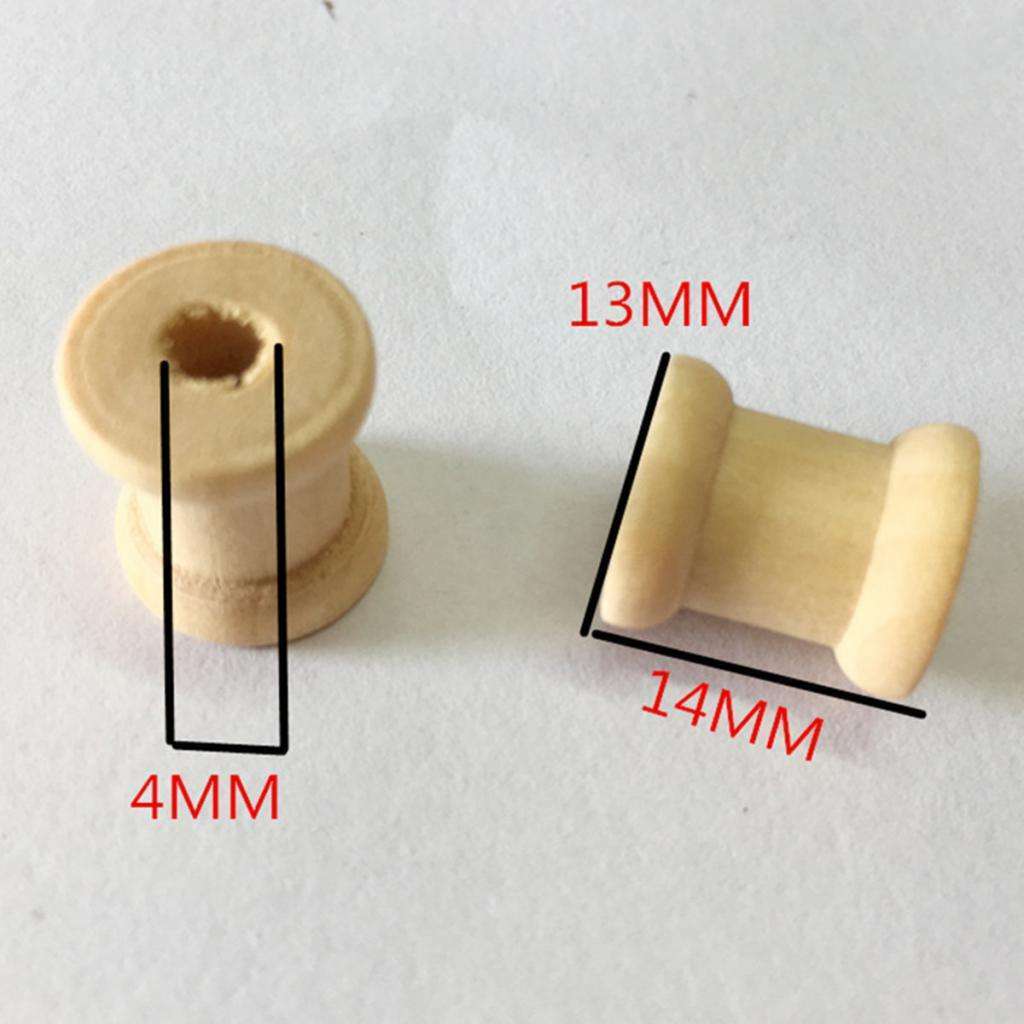 100 Pack Natural Color Wooden Empty Spools for Thread String Ribbons Wires