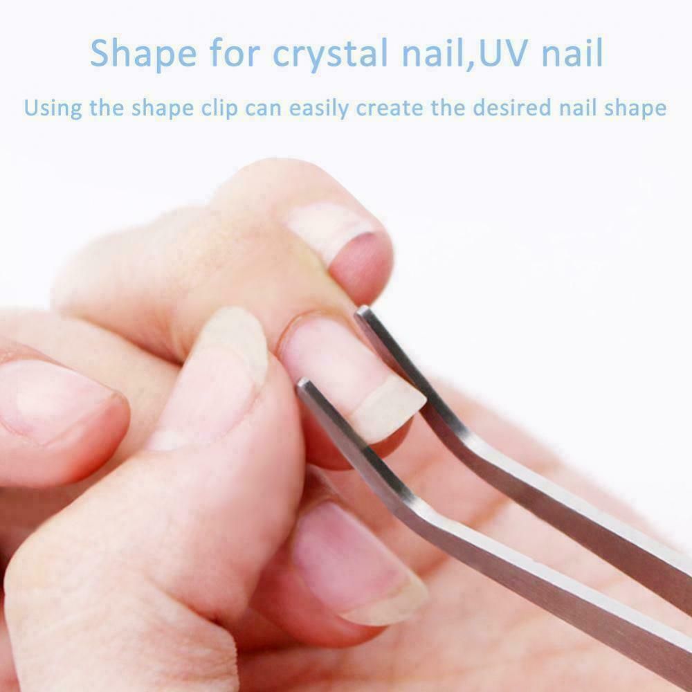 2x Stainless Steel Nail Pincher Pinching Pinch Clamp Tool Art C Curve Tweezer