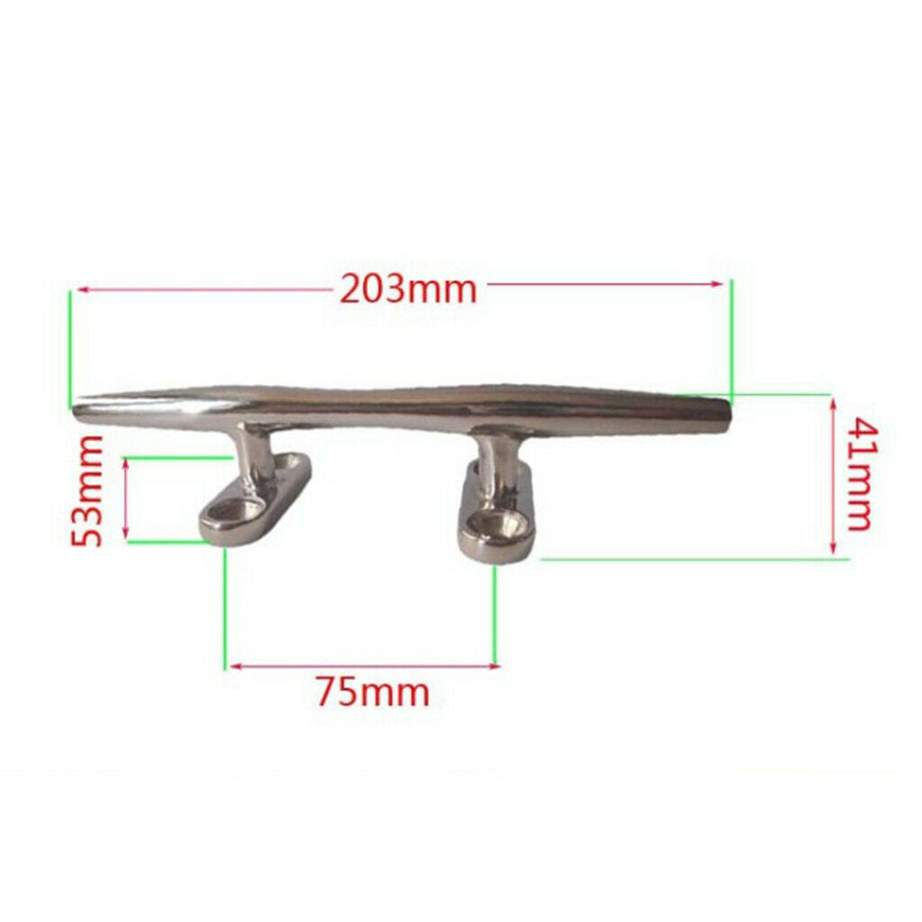 316 Stainless Steel 8 inch Boat Mooring Cleat Slimline Rope Cleat for Dock
