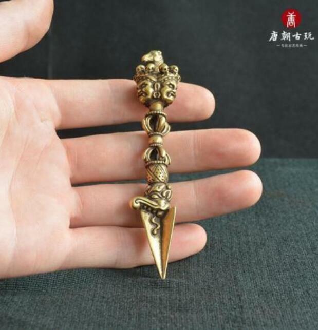 Collection Chinese archaize pure brass Instrument Ma Tauming Wang Jinga