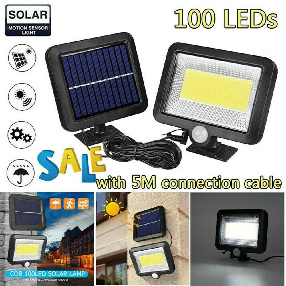 Waterproof 100 LED Solar Power COB Motion Sensor Wall Light Outdoor Garden Lamp