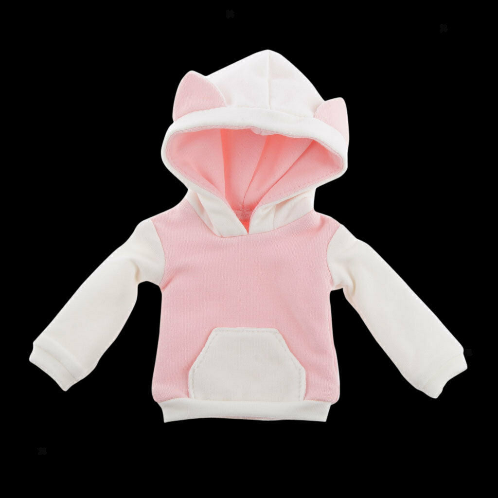 Cute Cat Ear Fleece Hoodie Hoody Sweatshirt For 1/6 BJD SD Pink