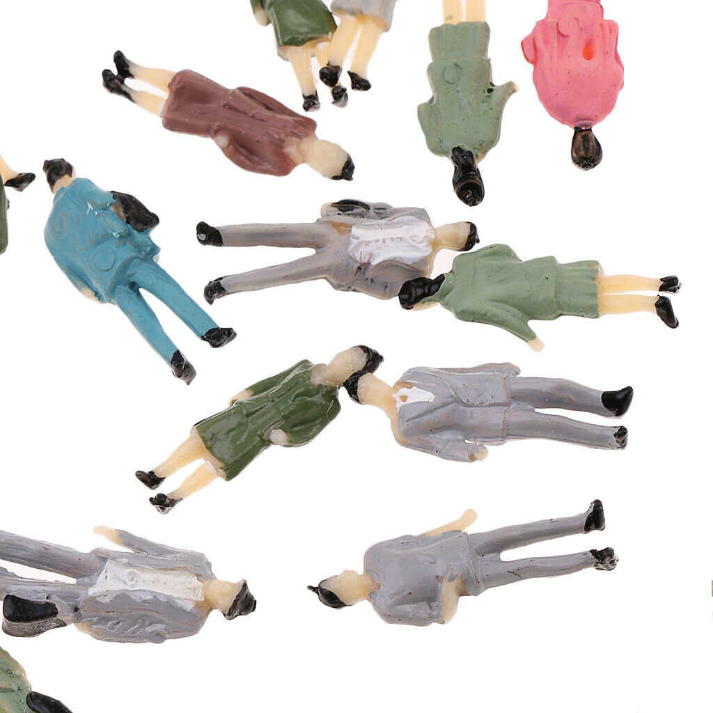 50pcs Painted Mini People Figures 1:87 Scale Painted