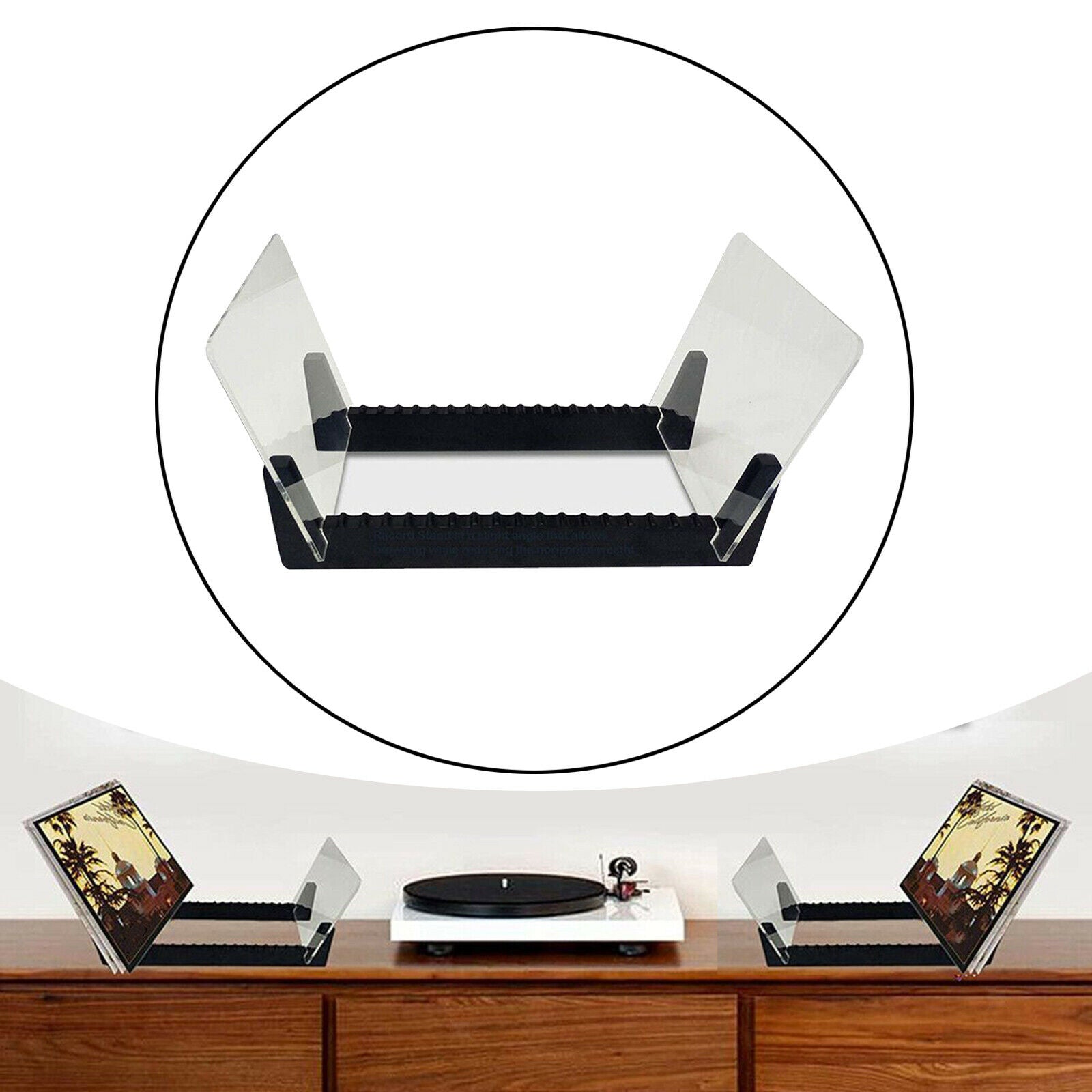 Large Capacity Acrylic Vinyl Record Storage Holder Album Modern 14 inch Long
