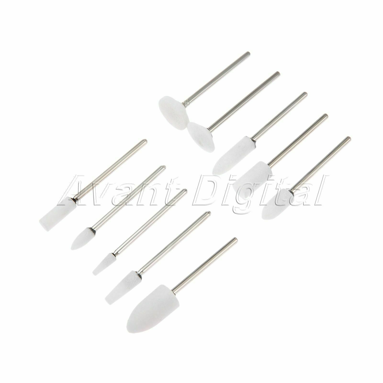 10pcs White Corundum Grinding Polishing Wheel Head Rotary Tool Metal Glass Stone