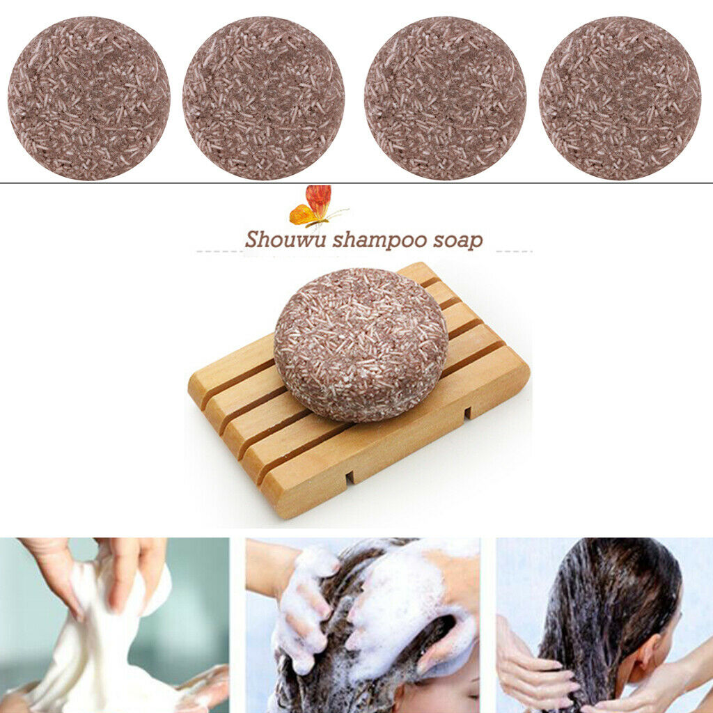 4x Natural Multiflorum Handmade Shampoo Soap Hair Nourishing Shining Growth