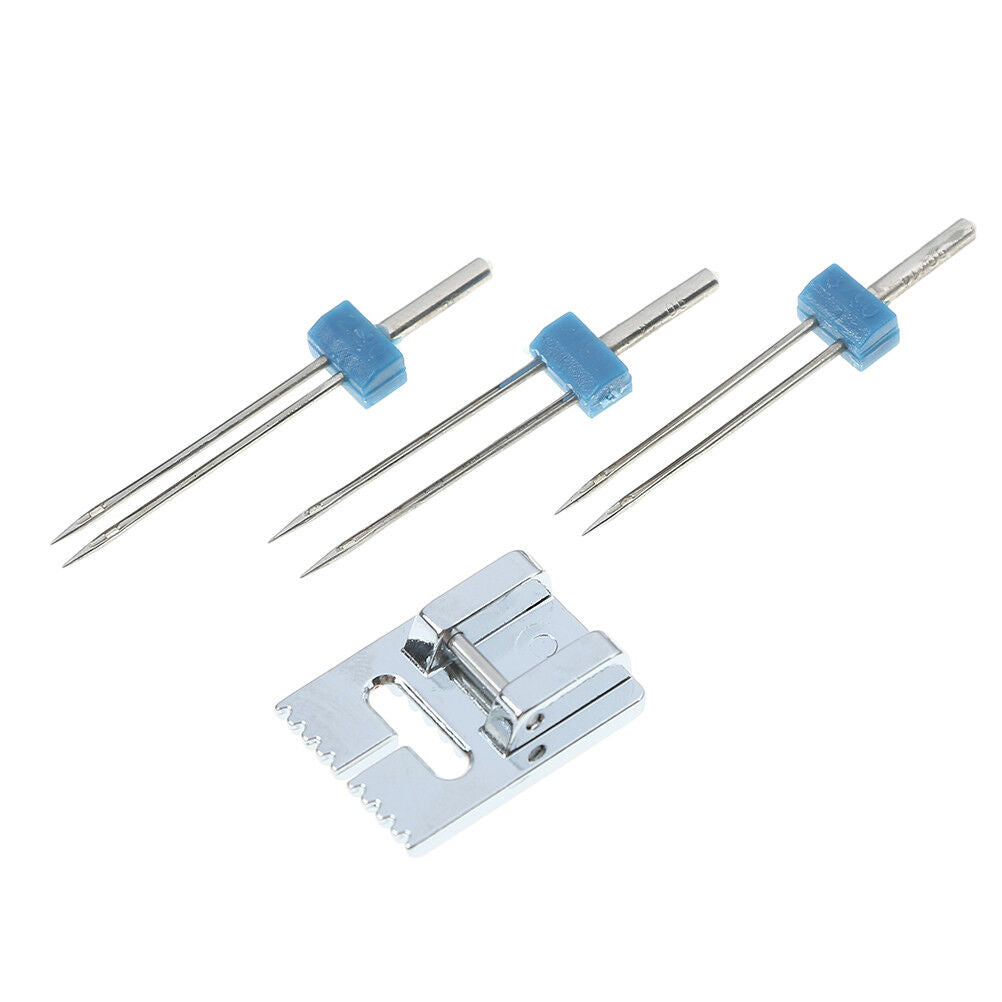 Groove Pintuck Foot With 3Size Double Twin Needles Pin Set for Brother Sew.l8