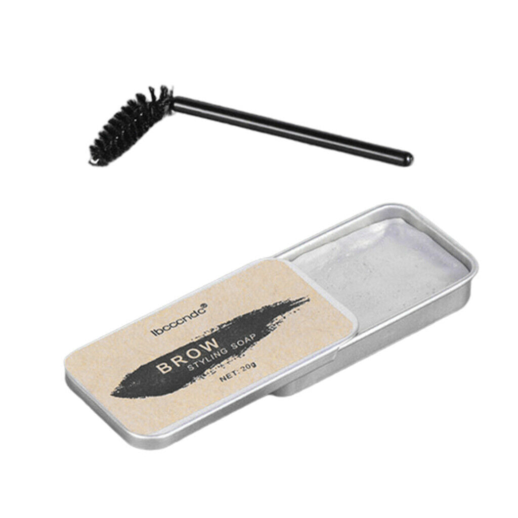 Makeup Eyebrow Soap Balm Brow Styling Gel with Angled Brows Shaper Brush
