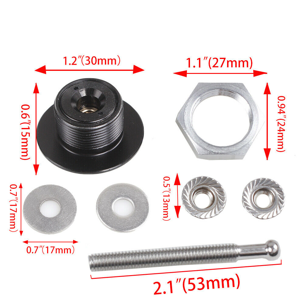 2PCS Bumper Latch Kit Push Button Quick Release Hood Bonnet Pins Lock Clip