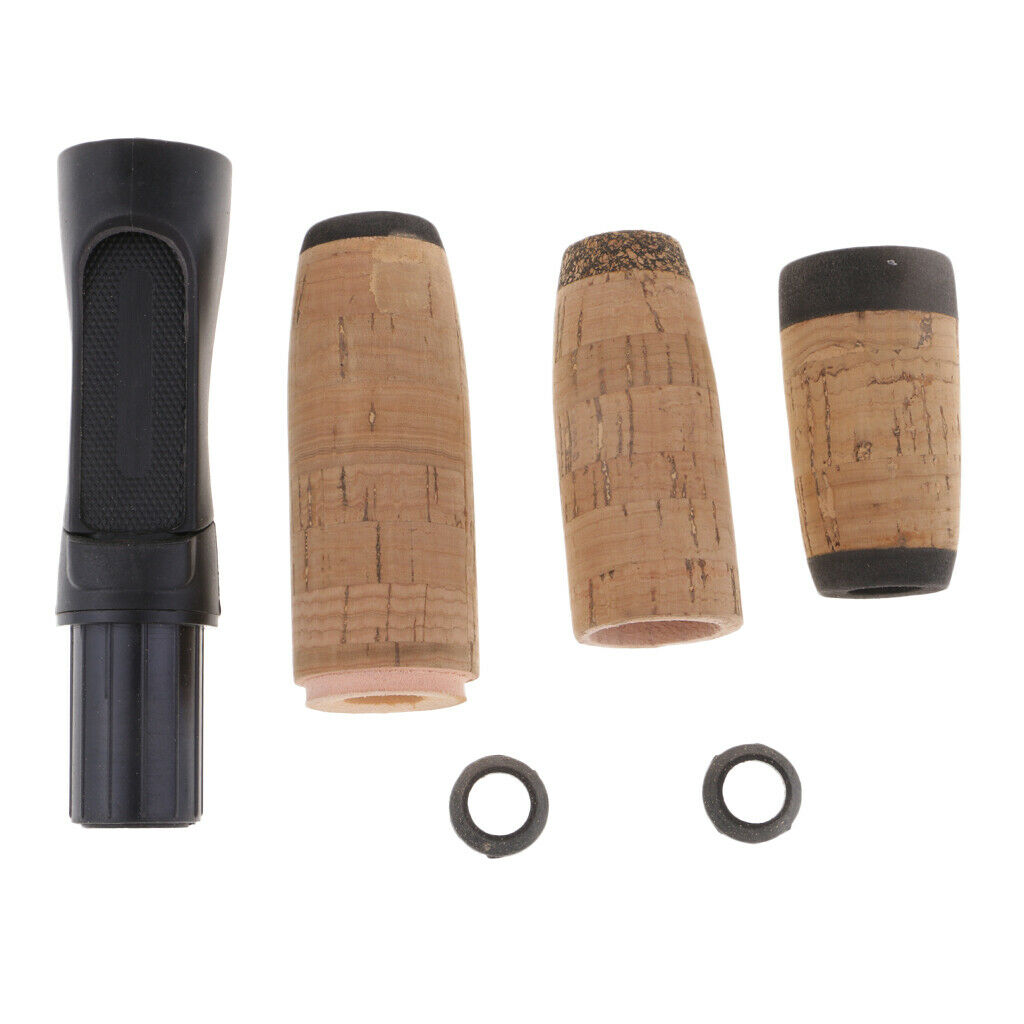 Fishing Tackle  Rod Building Split Grip Cork Handle Kit + Reel Seat