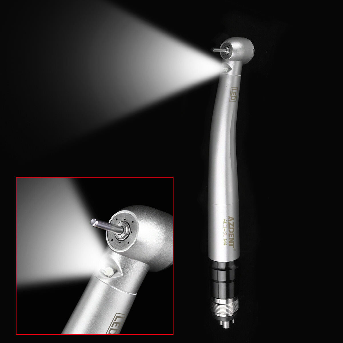 5X Dental Standard Head E-generator LED 4 Spray Handpiece w/ Quick Coupler 4Hole
