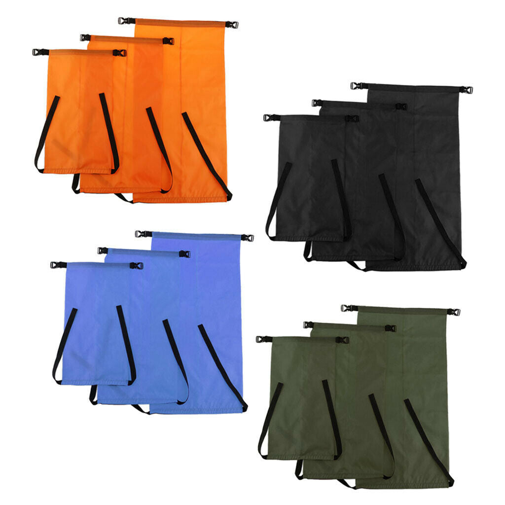 3 Pieces Outdoor Waterproof Dry Bags Storage Stuff Sack - 3 Sizes Black