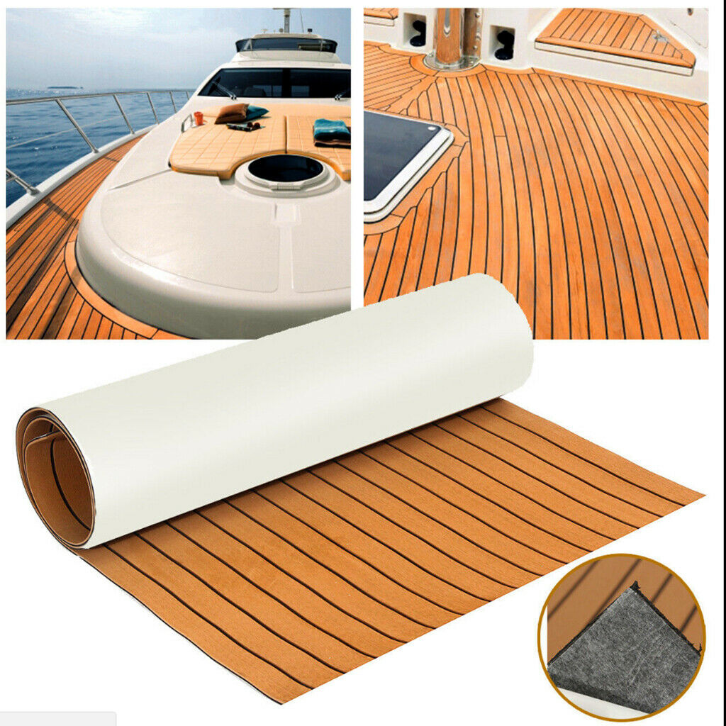 94''X23'' Adhesive EVA Foam Boat Decking Yacht Teak Flooring Carpets Pad #1