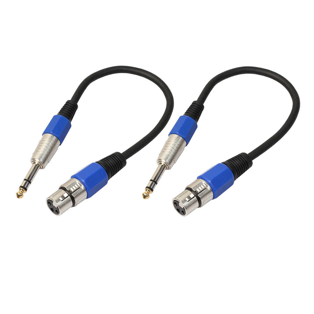 2 Pieces/Set XLR Audio 1ft Patch Cable Cords - XLR Female To 1/4 Inch TRS