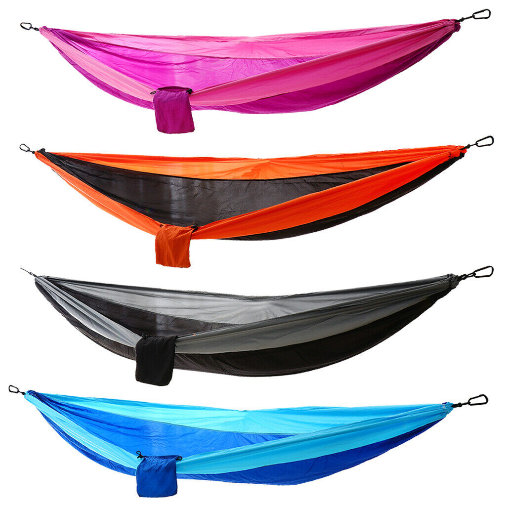Foldable Double Camping Sleeping Swing Hammock Hanging Bed Blue