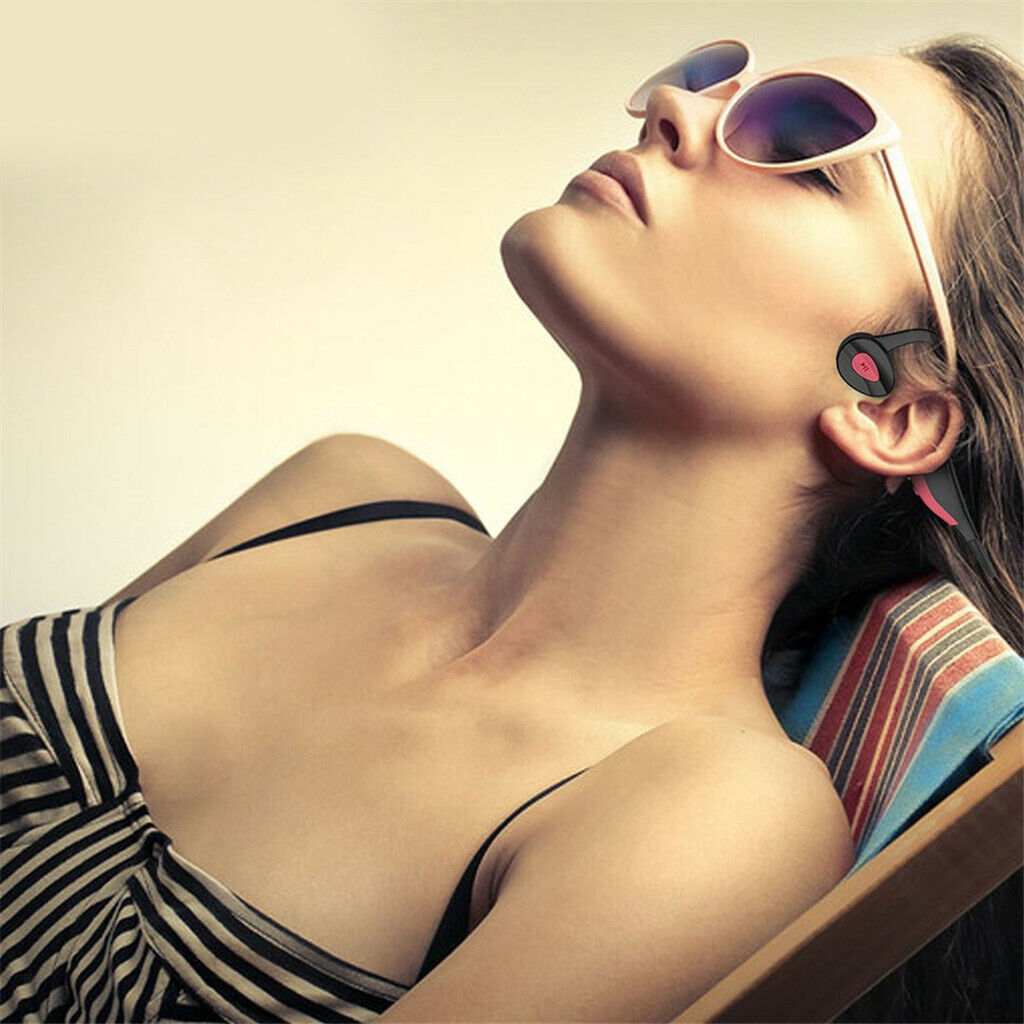Wireless Bluetooth Sweatproof Bone Conduction Earphone Earbuds Mic Gray