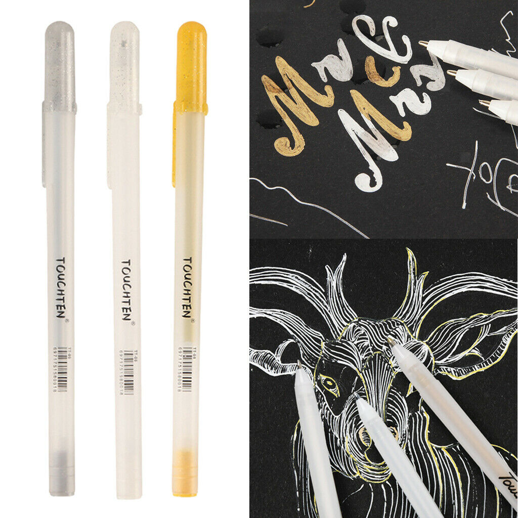 3Pcs Extra Fine Tip Permanent Marker Pens Outline Pens Arts Drawing Doodle DIY