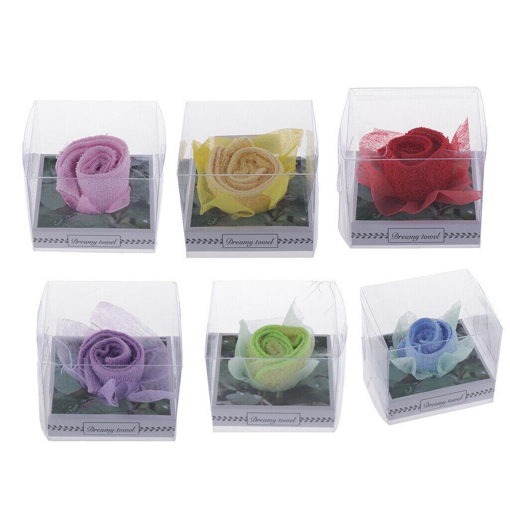 Rose Flower Towel Washcloths Wedding Birthday Gift Thank You Guest Favor