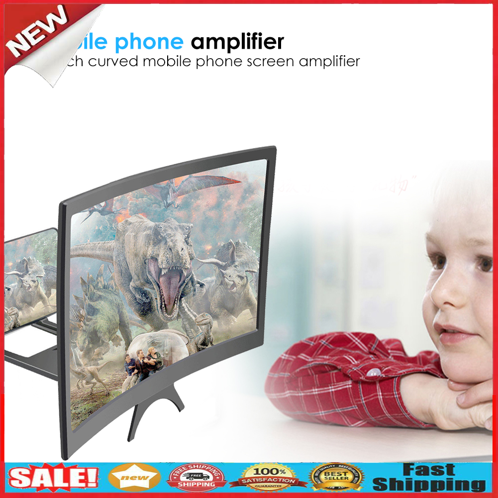12 inch Curved Mobile Screen Amplifier Rack Movie Video Amplifying Holder @