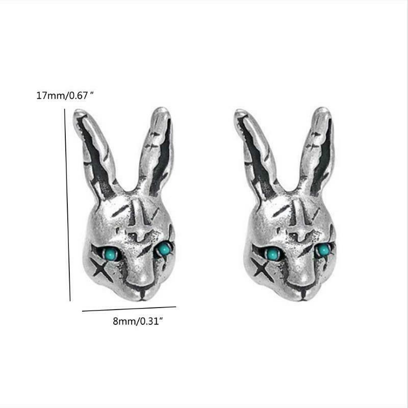 Retro Distressed Cross Bunny Earrings Alloy Pendant Earrings Suitable for Girls