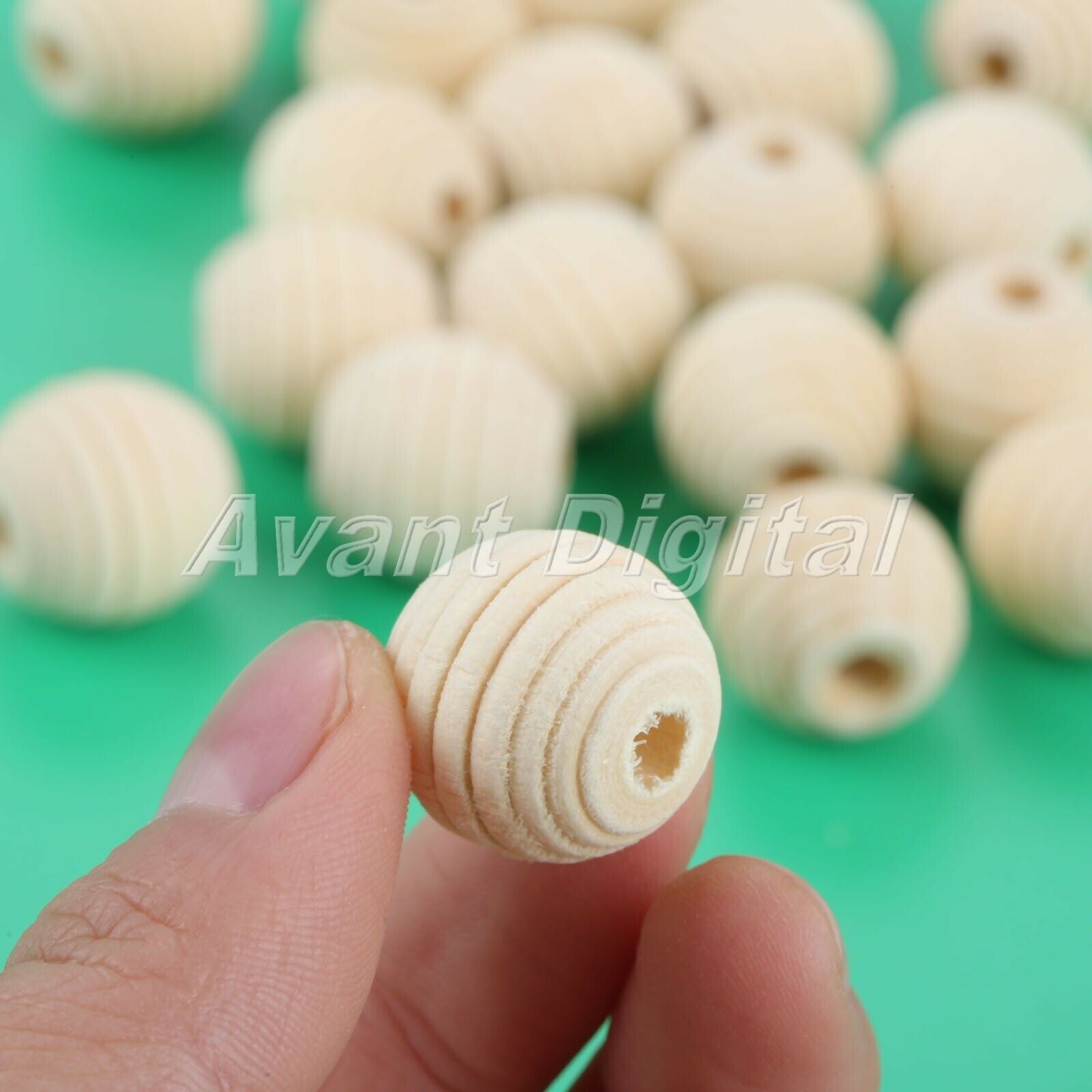 20pcs Round Unfinished Natural Screw Whorl Wave Beads Charms Findings DIY 20mm