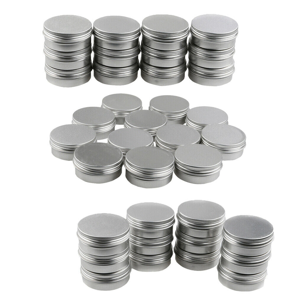 36pcs/ Pack Screw Top Round Aluminum Cosmetic Sample Containers For Lip Balm,