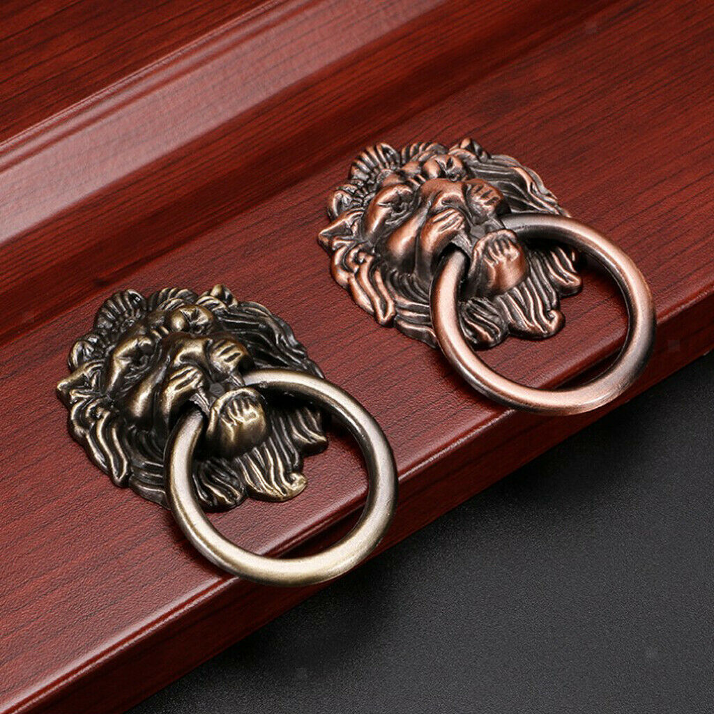 10x Retro Lion Head Pull Handles Furniture Cabinet Drawer Door   Hardware
