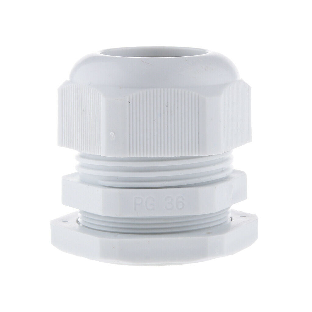 10PCS PG36 White Plastic IP68 Waterproof Cable Gland Connector 22-32mm