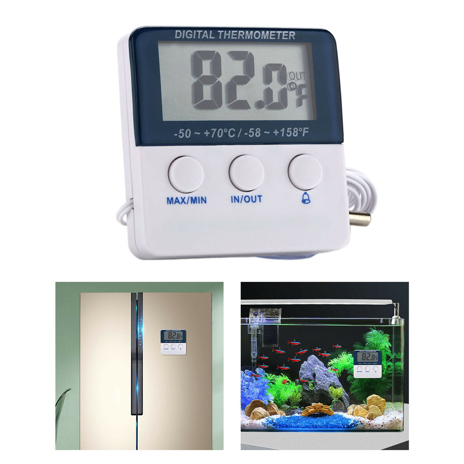 Thermometer Digital with Alarm Function Temperature Monitor for Garden