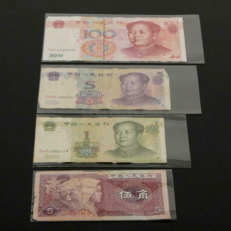 Currency Sleeves Holders For Banknotes Paper Money Stamp Paper 100pcs 4 Size