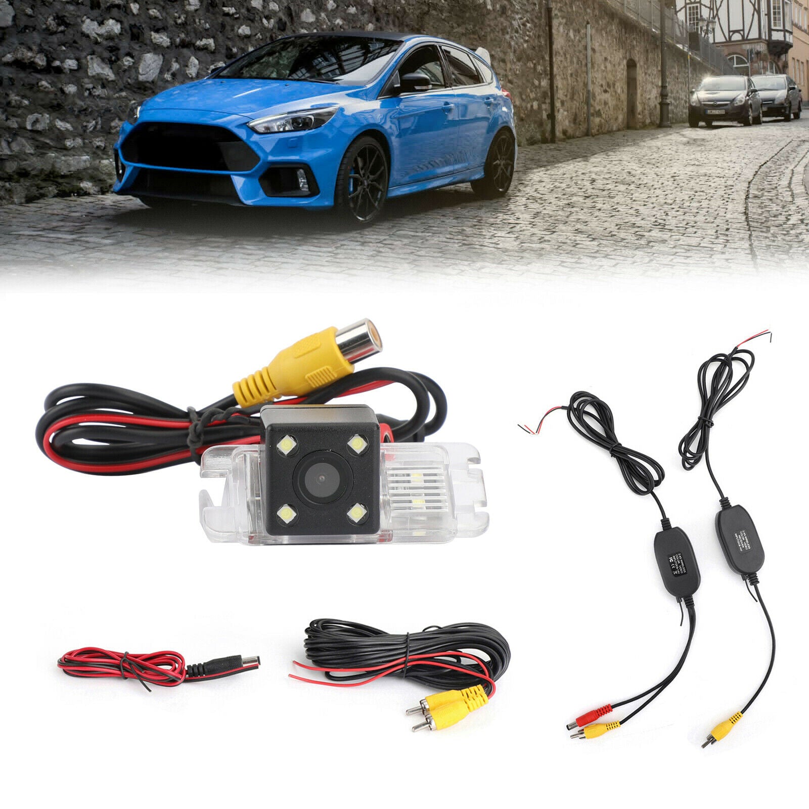 Car Rear View Wireless 4LED Camera Fit For FORD MONDEO/FIESTA/FOCUS HATCHBACK CN