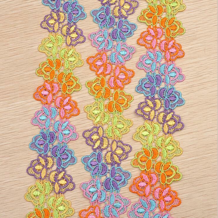 5 Yards Colorful lace Flower Sewing Clothing Jewelry Handmade DIY Accessories