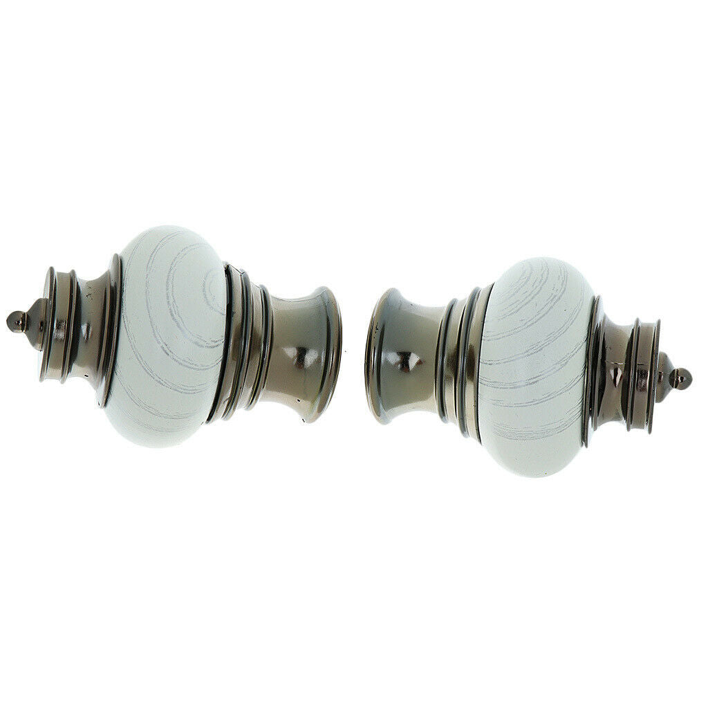 2pcs Window Curtain Rod Ends Finals Room Drapery Pole Caps Heads 28mm Dia 6