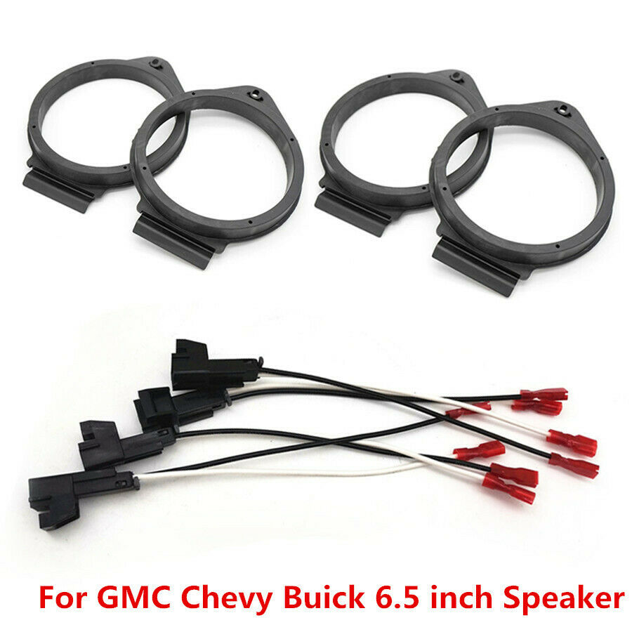 Car Truck Front & Rear Door Speaker Mounting Adapters Brackets w/ Wiring Harness