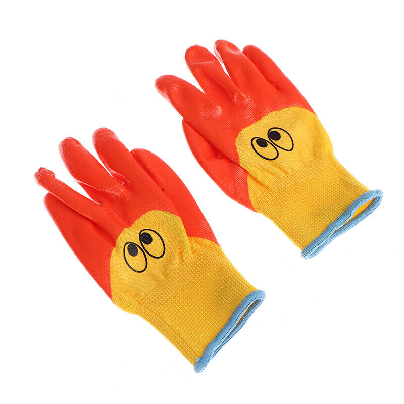 Breathable Kids Gardening Gloves Resistant Non-slip Anti-stab Protective Glo DF