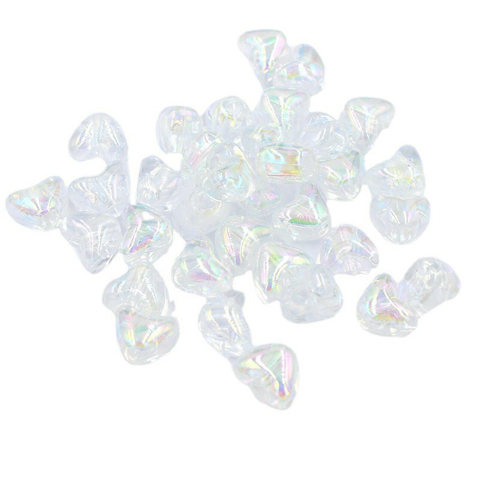 200x Heart Shaped Loose Beads Spacer Beads DIY Bracelet Jewelry Making Kid's