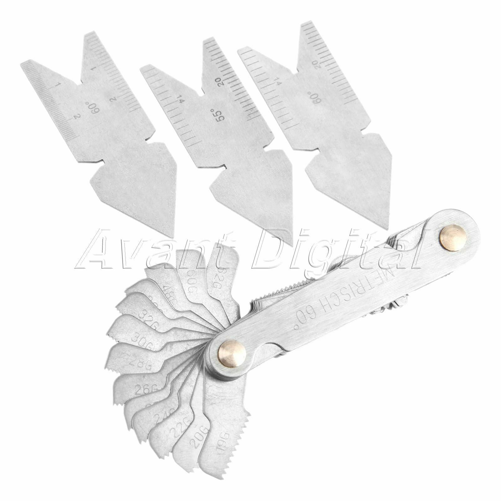 Inch & Metric 55&60° Checking Tool Angle Metal Turning Lathes Screw Putch Gauge