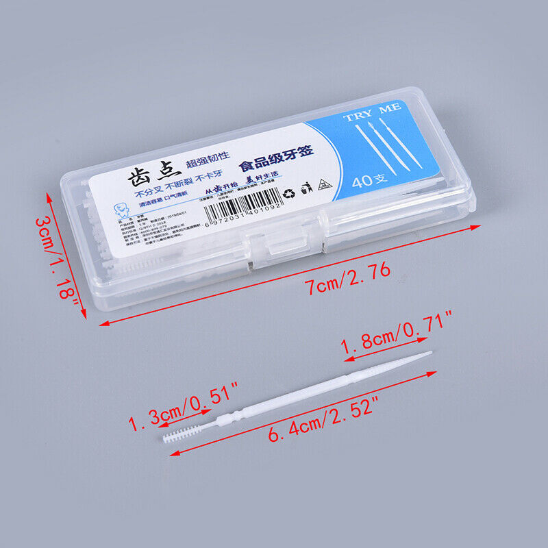 40Pcs/box Dental Floss Flosser Picks Teeth Toothpick Stick Tooth Clean Or.l8