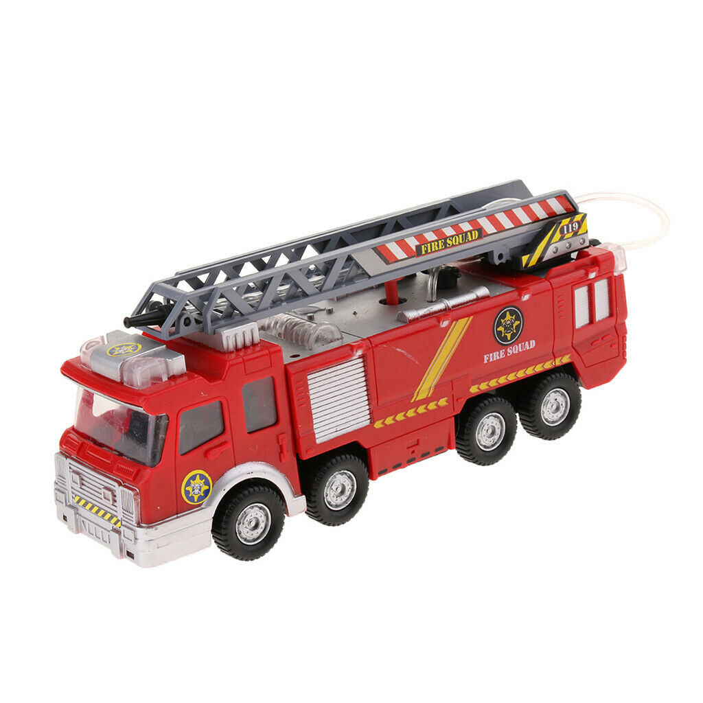 9 Inch  Fire Truck with Bump and Go Action sprays Real Water with Lights and