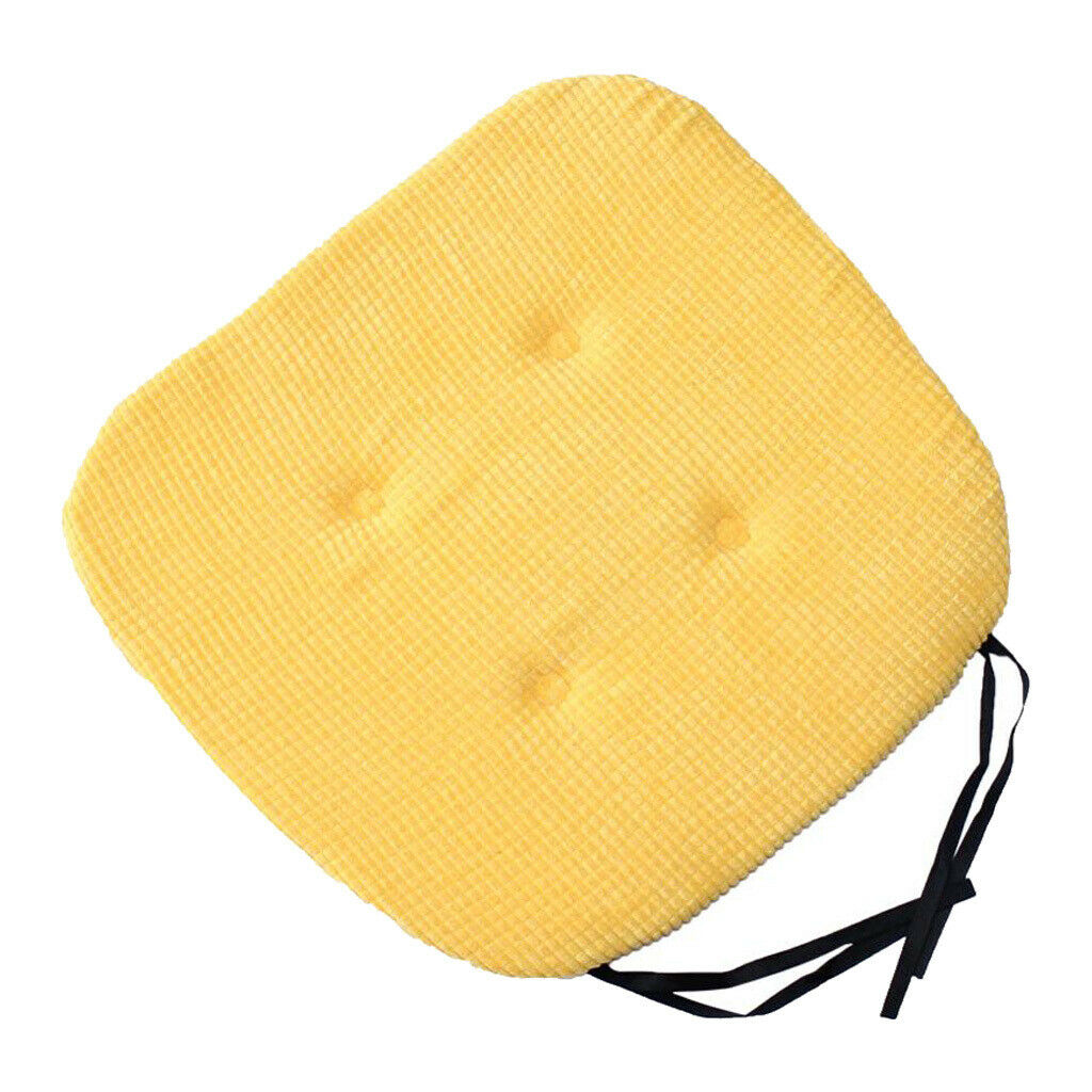 2-Piece Yellow Non- Polyester Seat Cushion with Ties 16 X 16 Inch