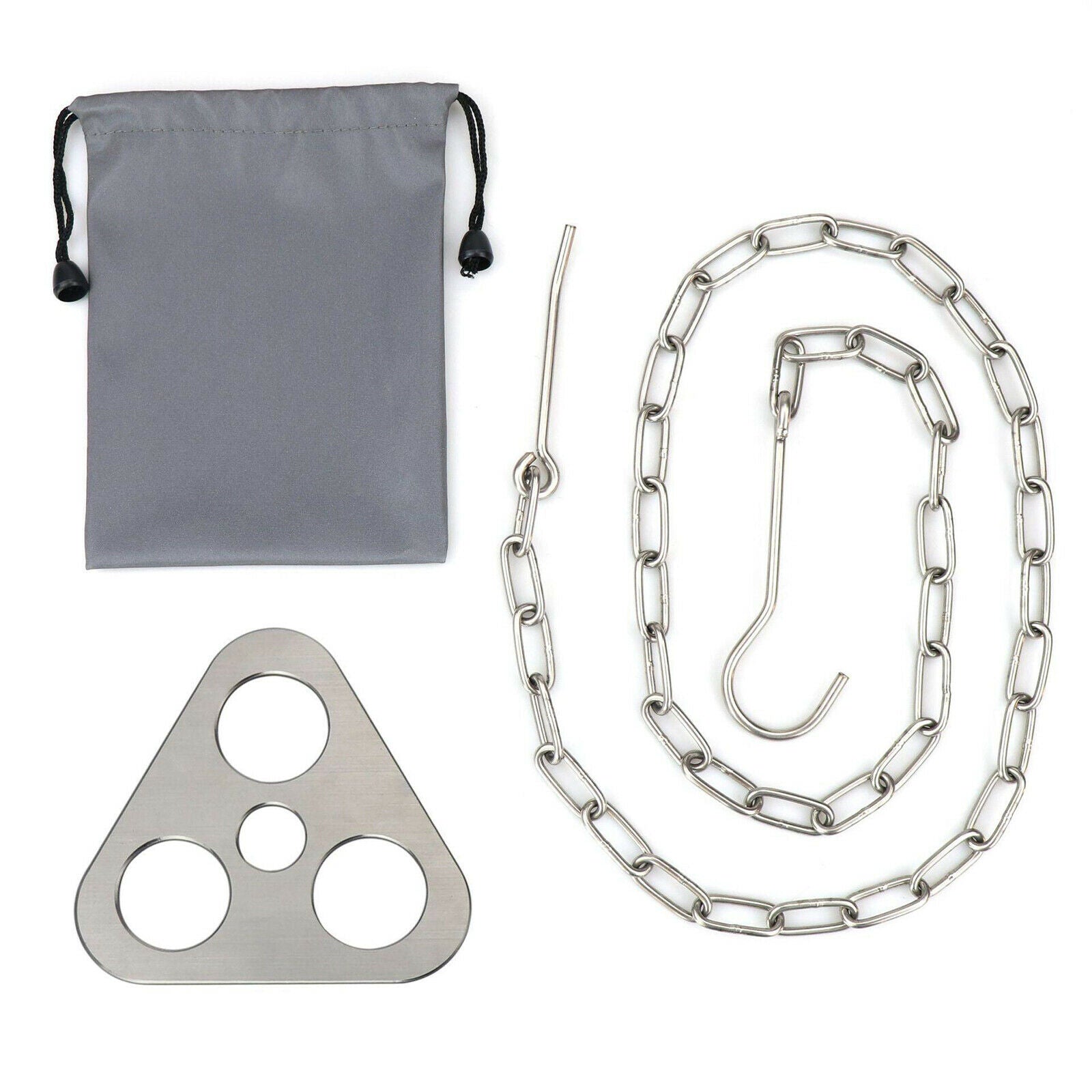Camping Tripod Set Stainless Steel Campfire Hanging Pot Holder Rack S Hook