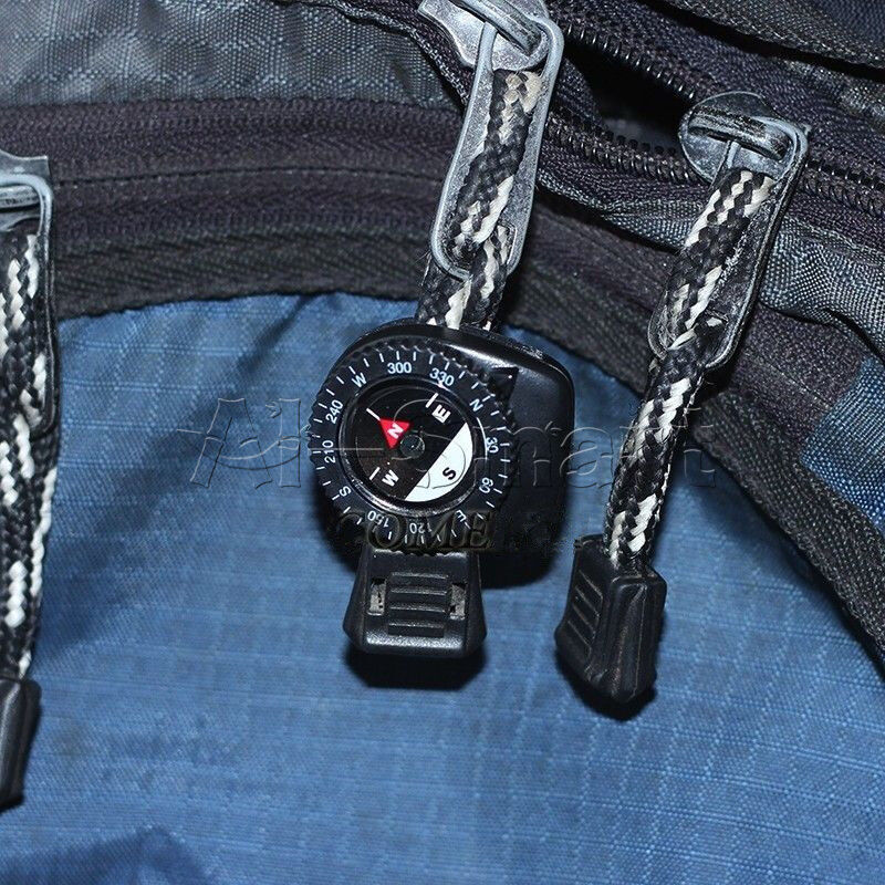 Mini Clear Liquid-filled Compass w/ Clip for Outdoor Molle Backpack Pouches