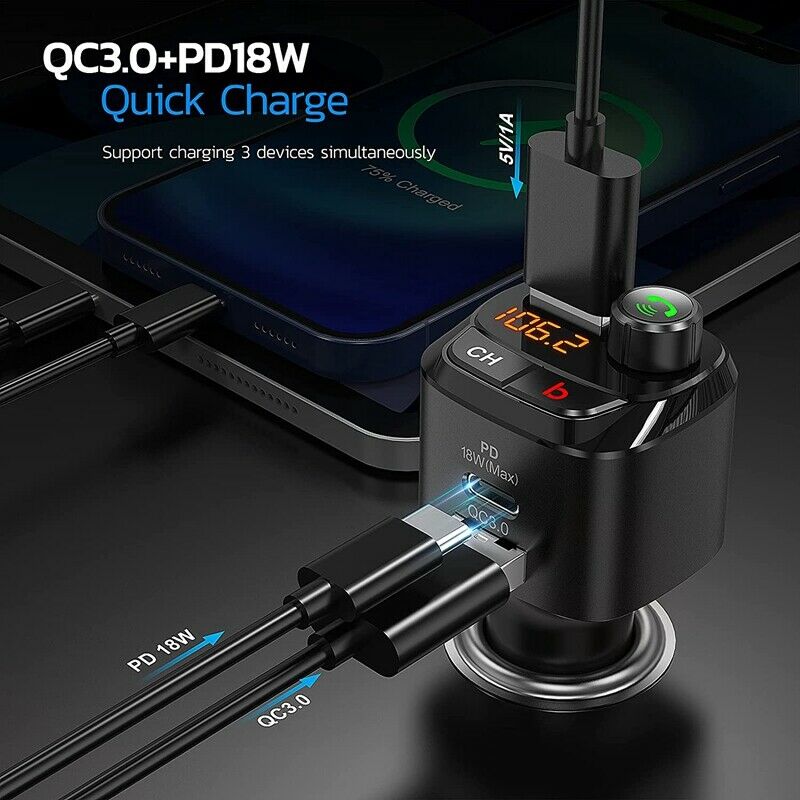 Car Mp3 Bluetooth Player Car Charger Wireless Bluetooth Radio Adapter Music PlZ7