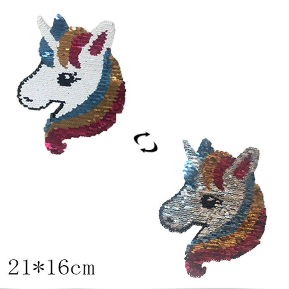 Reversible Change Color Sequins Sew On Patches For Clothes DIY Craft BDA
