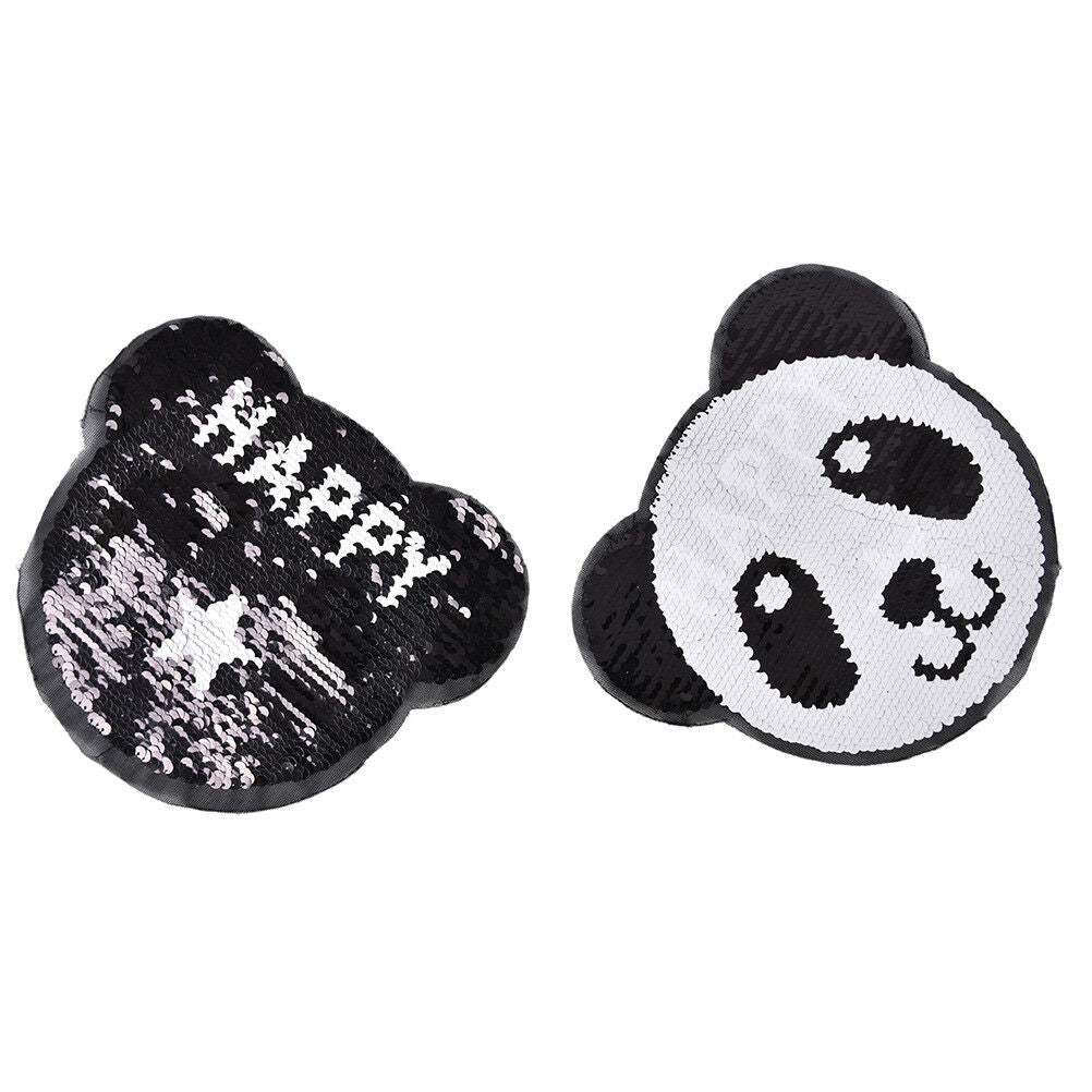 Panda Reversible Change Color Sequins Sew On Patches For Clothes Diy Craf.l8