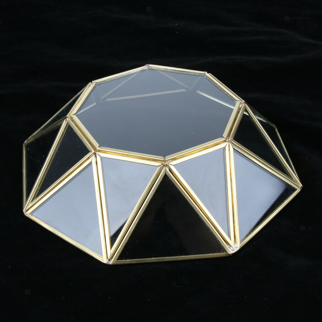 Metal Glass Jewelry Display Tray Cosmetic Organizer Snack Dessert Fruit Tray