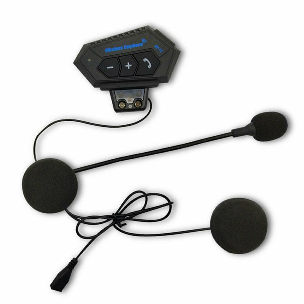 BT12 Motorcycle Helmet Headset Intercom Hands-free Microphone Earphone Bluetooth