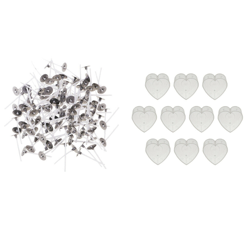 20 Clear Plastic Heart Tealight Cup Empty + 200 Cotton Candle Wicks